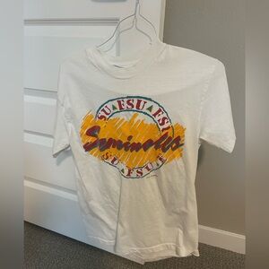 Vintage FSU Florida State Seminoles Hanes White Graphic T-Shirt